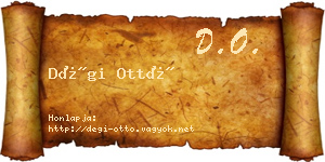 Dégi Ottó névjegykártya